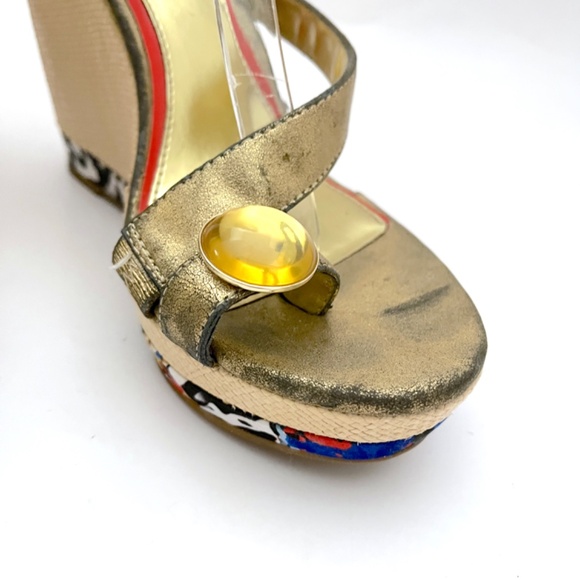 Carlos Falchi Platform Wedge Sandals - Picture 13 of 14
